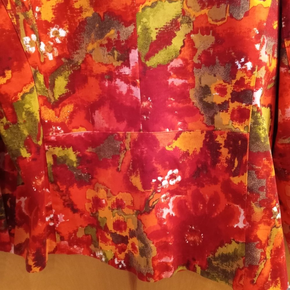 Chico's Floral Multi Colored Hidden Button Jacket Size 3 Chico's  Size XL 16 - Picture 5 of 12